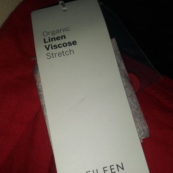 🆕Eileen Fisher | Organic Linen Longline Red Dress Size Womens MEDIUM Petite - Picture 5 of 7